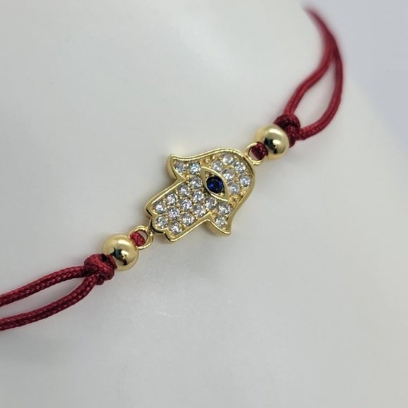 Jewelry - Sterling Silver 925 Hamsa Design With Adjustable Bracelet